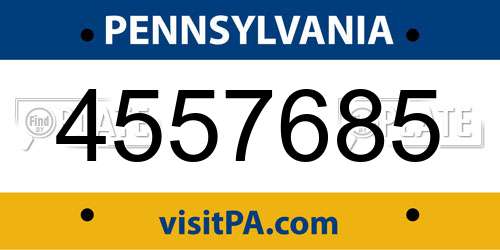 4557685 Pennsylvania License Plate