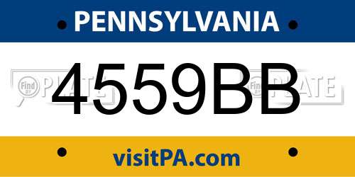 4559BB Pennsylvania License Plate