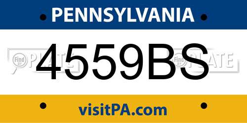 4559BS Pennsylvania License Plate