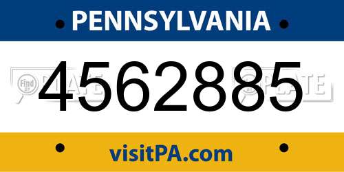 4562885 Pennsylvania License Plate