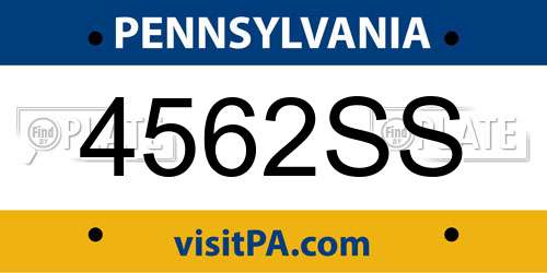 4562SS Pennsylvania License Plate