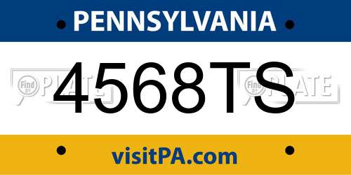 4568TS Pennsylvania License Plate