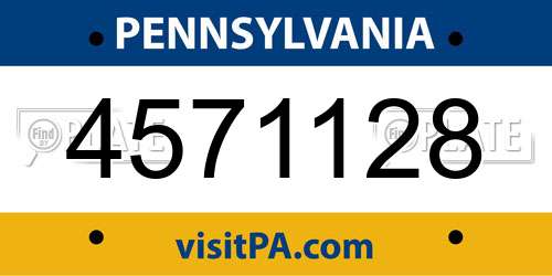 4571128 Pennsylvania License Plate