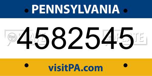 4582545 Pennsylvania License Plate