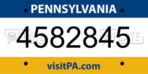 4582845 Pennsylvania License Plate