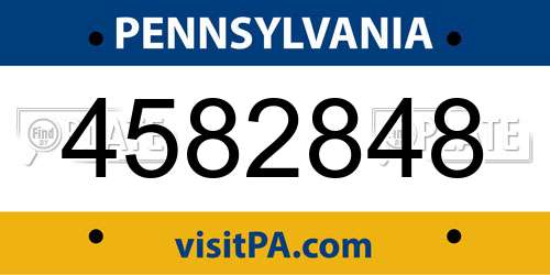 4582848 Pennsylvania License Plate