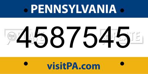 4587545 Pennsylvania License Plate