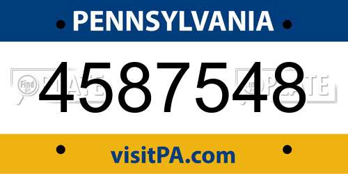 4587548 Pennsylvania License Plate