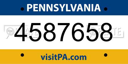 4587658 Pennsylvania License Plate