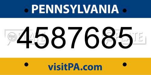 4587685 Pennsylvania License Plate