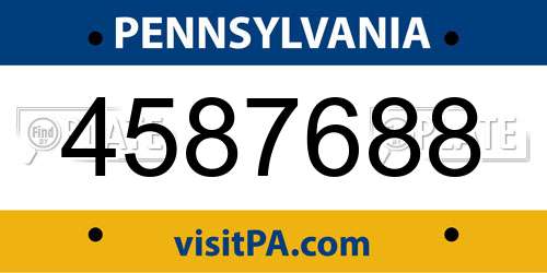 4587688 Pennsylvania License Plate