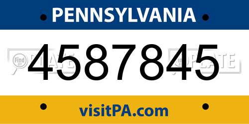 4587845 Pennsylvania License Plate