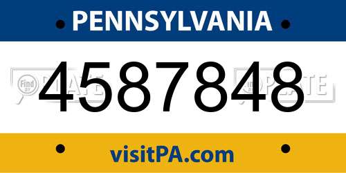 4587848 Pennsylvania License Plate