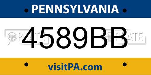 4589BB Pennsylvania License Plate
