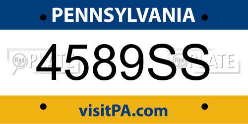 4589SS Pennsylvania License Plate
