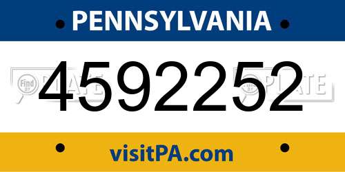 4592252 Pennsylvania License Plate