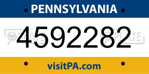 4592282 Pennsylvania License Plate
