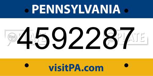4592287 Pennsylvania License Plate