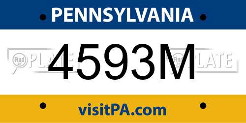 4593M Pennsylvania License Plate