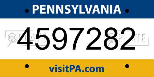 4597282 Pennsylvania License Plate