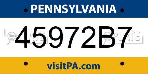 45972B7 Pennsylvania License Plate