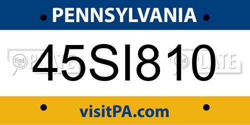 45SI810 Pennsylvania License Plate