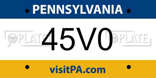 45V0 Pennsylvania License Plate