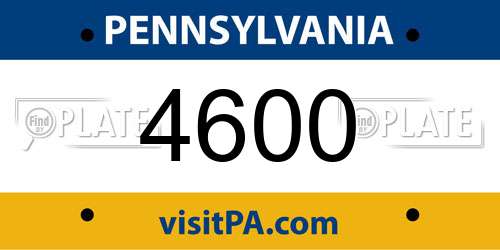 4600 Pennsylvania License Plate