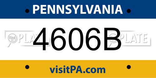 4606B Pennsylvania License Plate