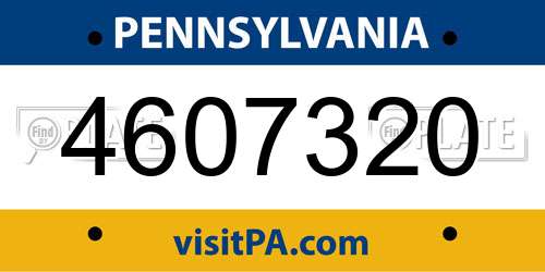4607320 Pennsylvania License Plate
