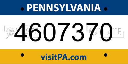 4607370 Pennsylvania License Plate