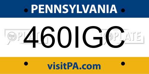 460IGC Pennsylvania License Plate