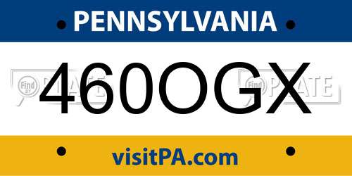 460OGX Pennsylvania License Plate