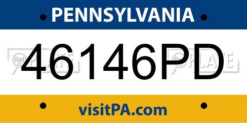 46146PD Pennsylvania License Plate