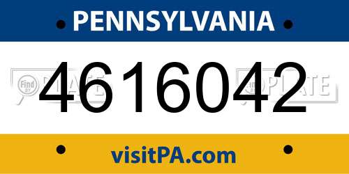 4616042 Pennsylvania License Plate