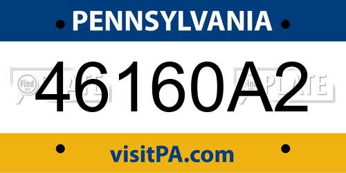46160A2 Pennsylvania License Plate