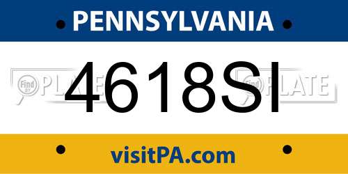 4618SI Pennsylvania License Plate