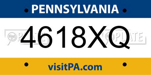 4618XQ Pennsylvania License Plate