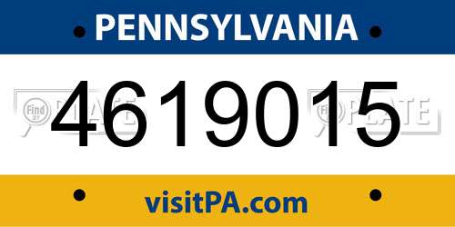 4619015 Pennsylvania License Plate