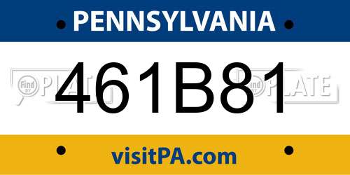461B81 Pennsylvania License Plate