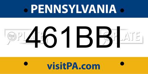 461BBI Pennsylvania License Plate