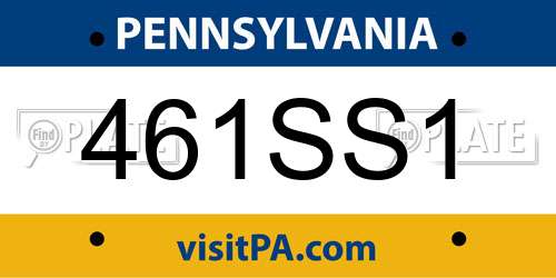 461SS1 Pennsylvania License Plate