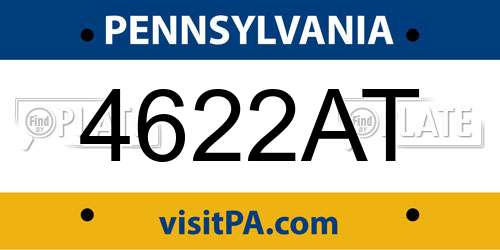 4622AT Pennsylvania License Plate