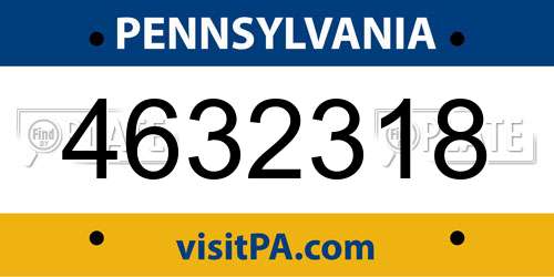 4632318 Pennsylvania License Plate