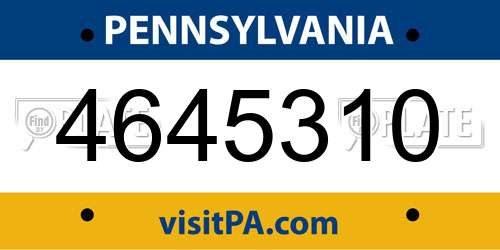 4645310 Pennsylvania License Plate