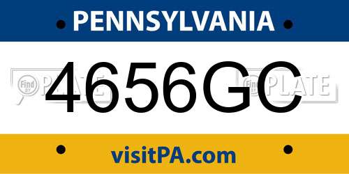 4656GC Pennsylvania License Plate