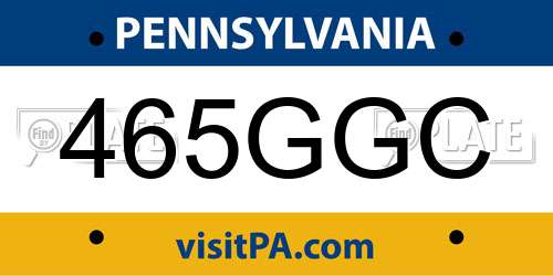 465GGC Pennsylvania License Plate