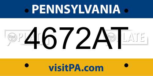 4672AT Pennsylvania License Plate