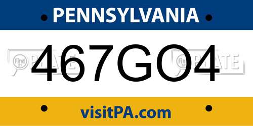 467GO4 Pennsylvania License Plate