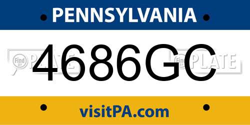 4686GC Pennsylvania License Plate